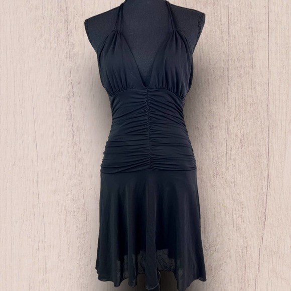 bebe Dresses & Skirts - Y2K Bebe black halter dress size medium EUC